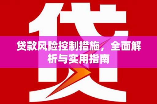 皋兰贷款风险控制措施，全面解析与实用指南