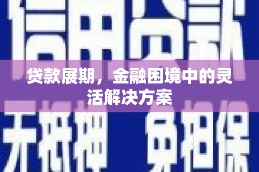 皋兰贷款展期，金融困境中的灵活解决方案