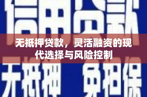 皋兰无抵押贷款，灵活融资的现代选择与风险控制