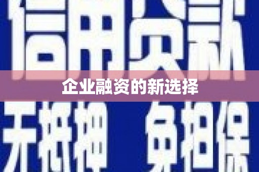 皋兰企业融资的新选择