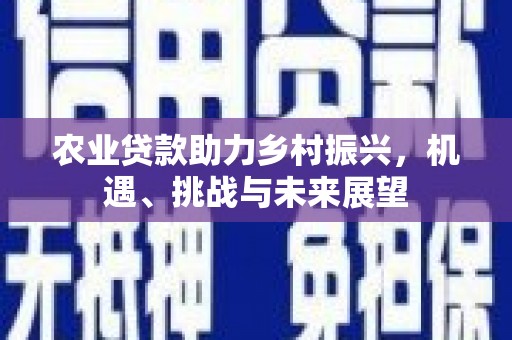 皋兰农业贷款助力乡村振兴，机遇、挑战与未来展望