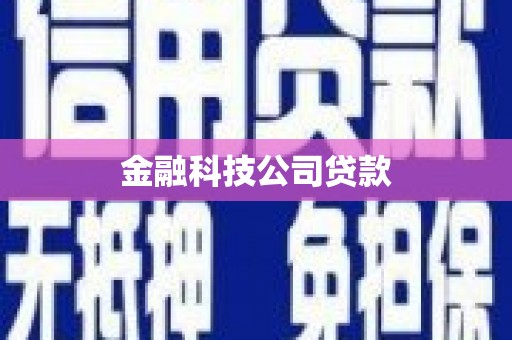 皋兰金融科技公司贷款